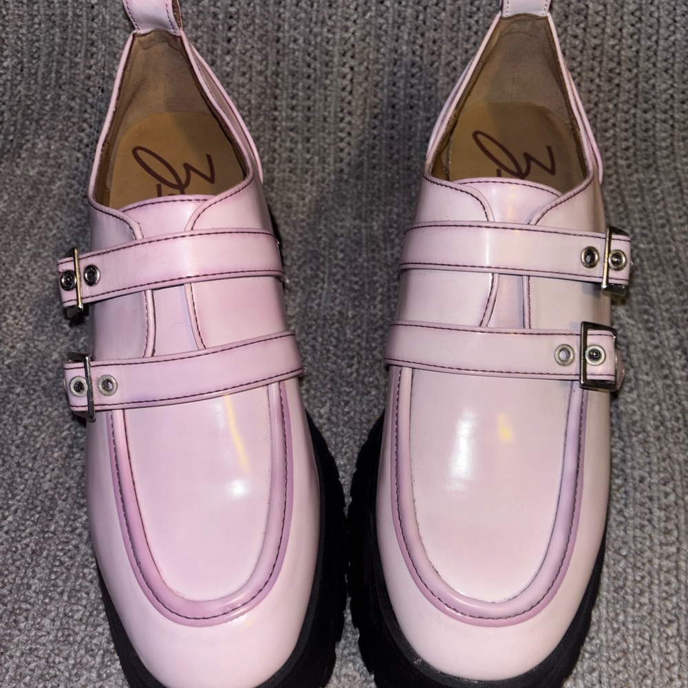 Zodiac Pastel Purple Double-Buckle Chunky Loafers